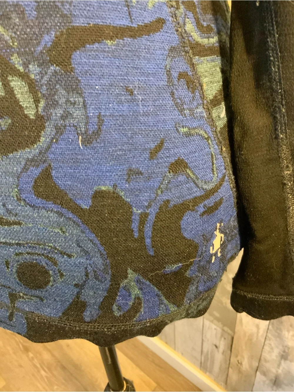 Smartwool Blue & Black Half-Zip Raglan Pullover - Picture 3 of 4
